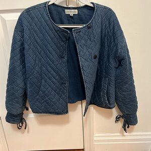 Something Navy Quilted Denim Jacket